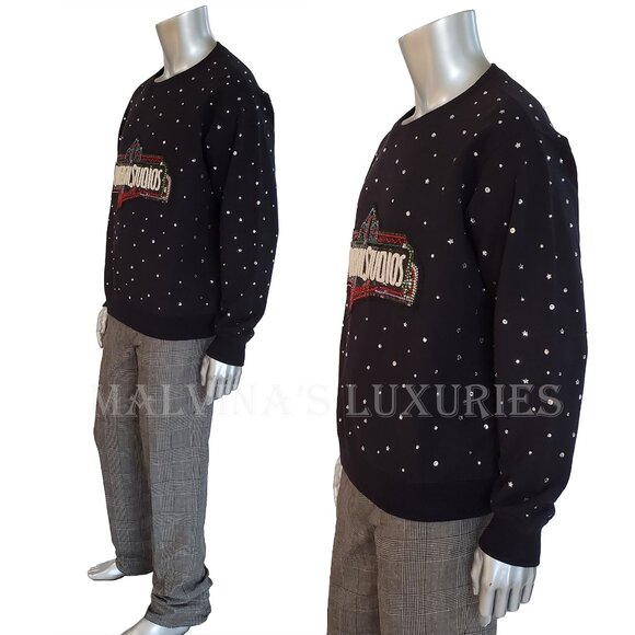 GUCCI SWEATSHIRT BLACK COTTON UNIVERSAL STUDIOS HOLLYWOOD CRYSTAL TOP sz L - Picture 7 of 15